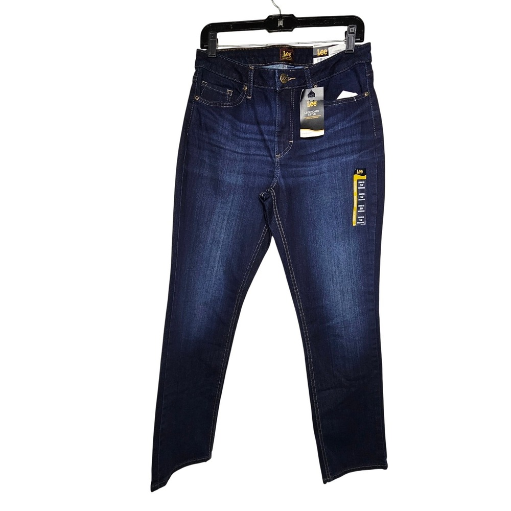 Lee Legendary Style Straight Leg Mid Rise Dark Wash Jeans Womens Size 10 Medium